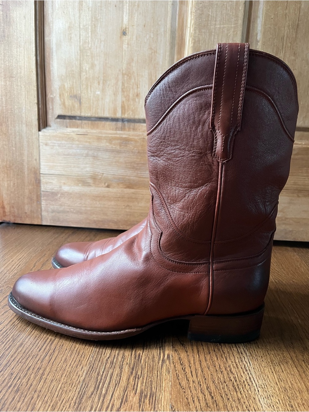 Tecovas The Earl Bourbon Calf Cowboy Boots Men's 11.5 EE Leather Roper Wide